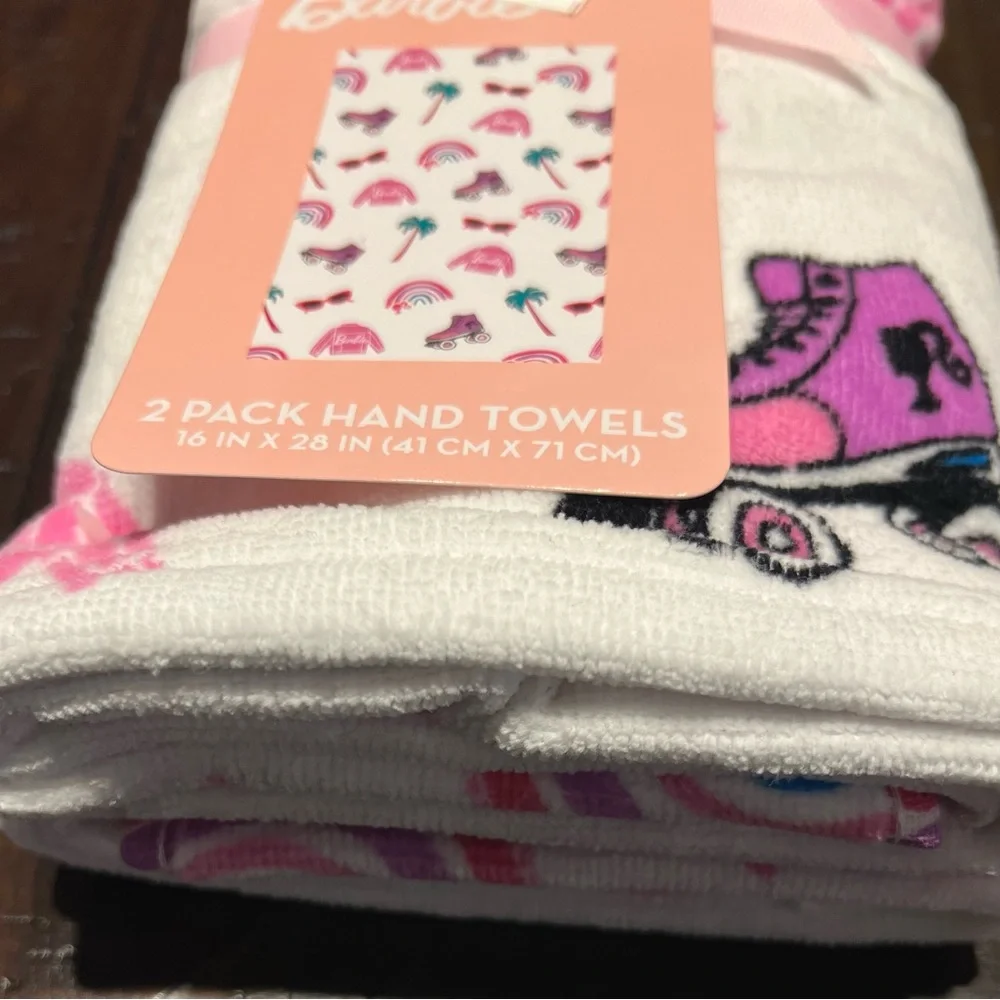 Barbie Skate Rainbow Logo Hand Towels Set of 2